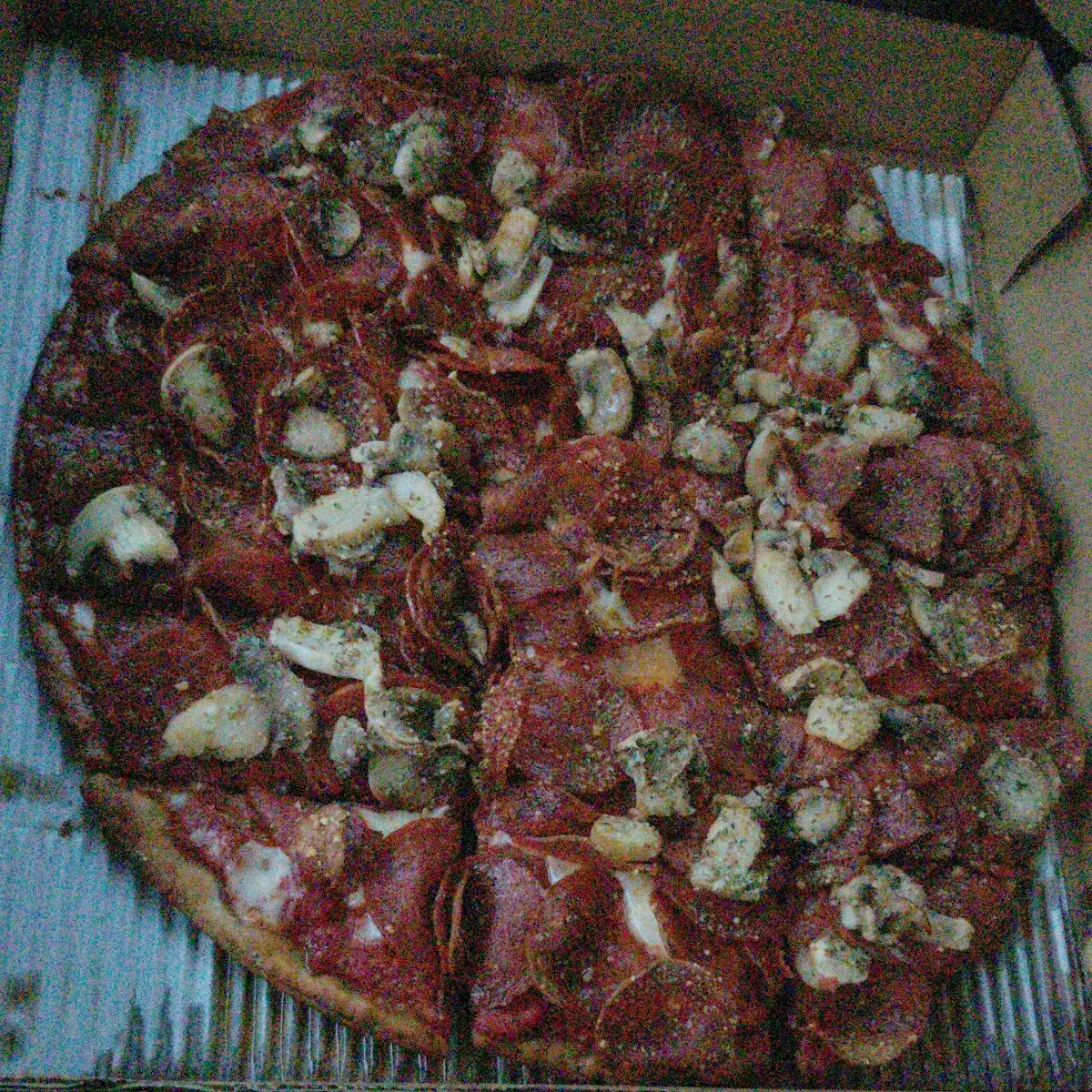 Old World Pepperoni with Mushrooms