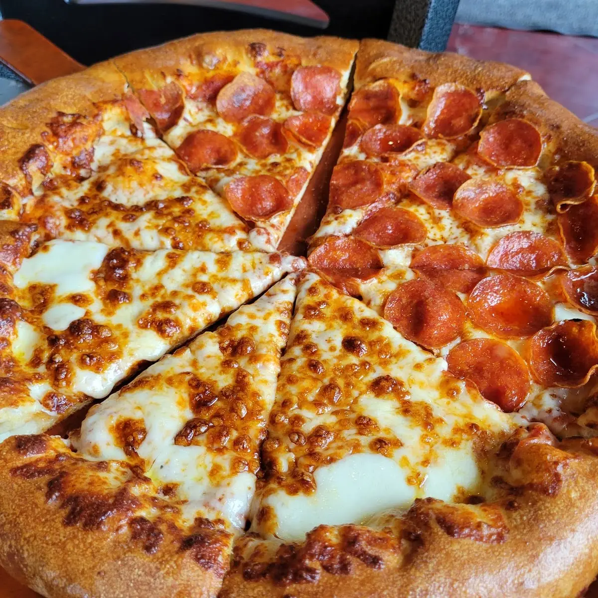 Half Cheese Half Pepperoni Stuffed Crust
