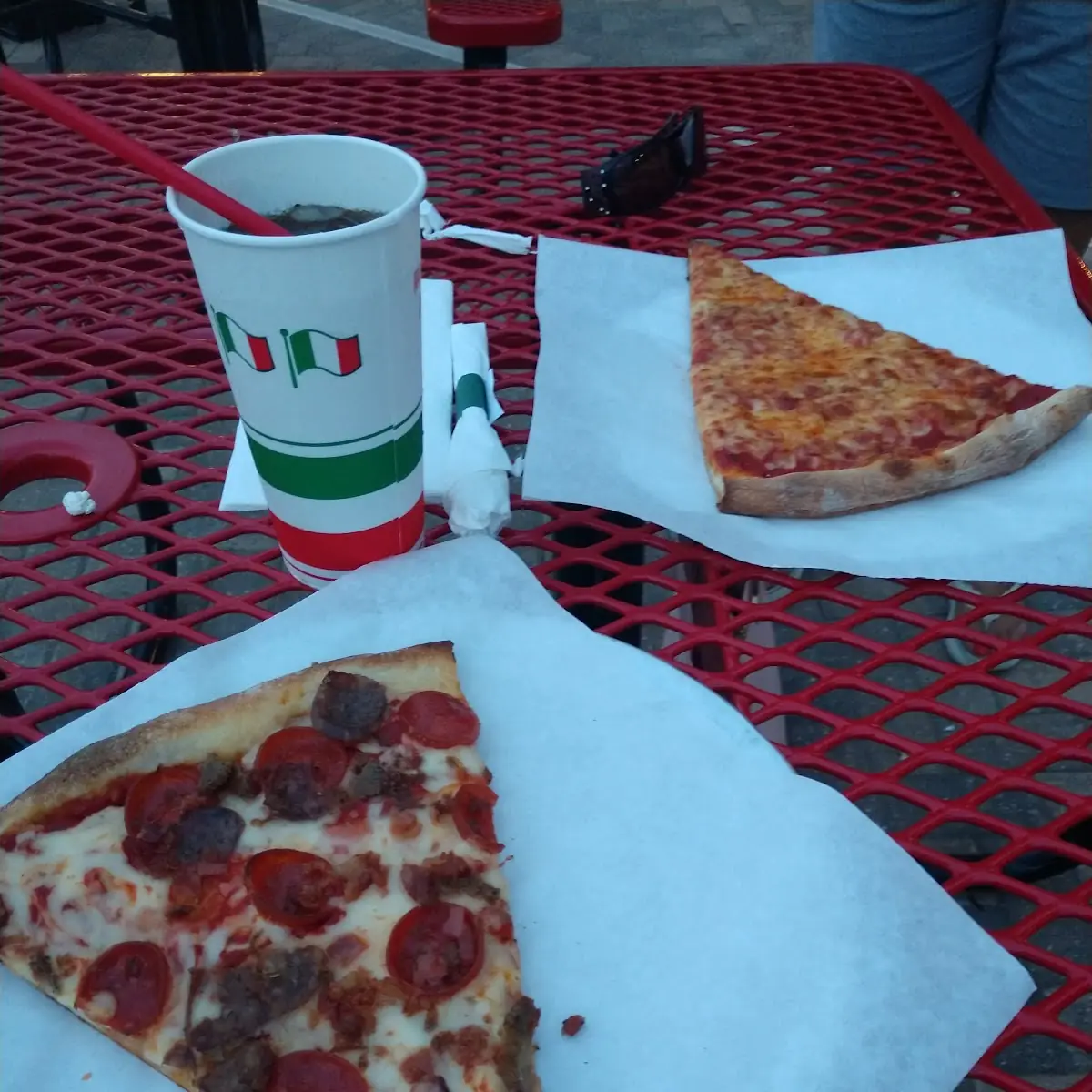 Plain Cheese Slice and Meat Lovers Slice
