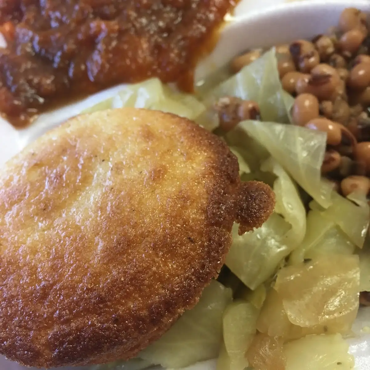 Cornbread Cabbage Black Eyed Peas