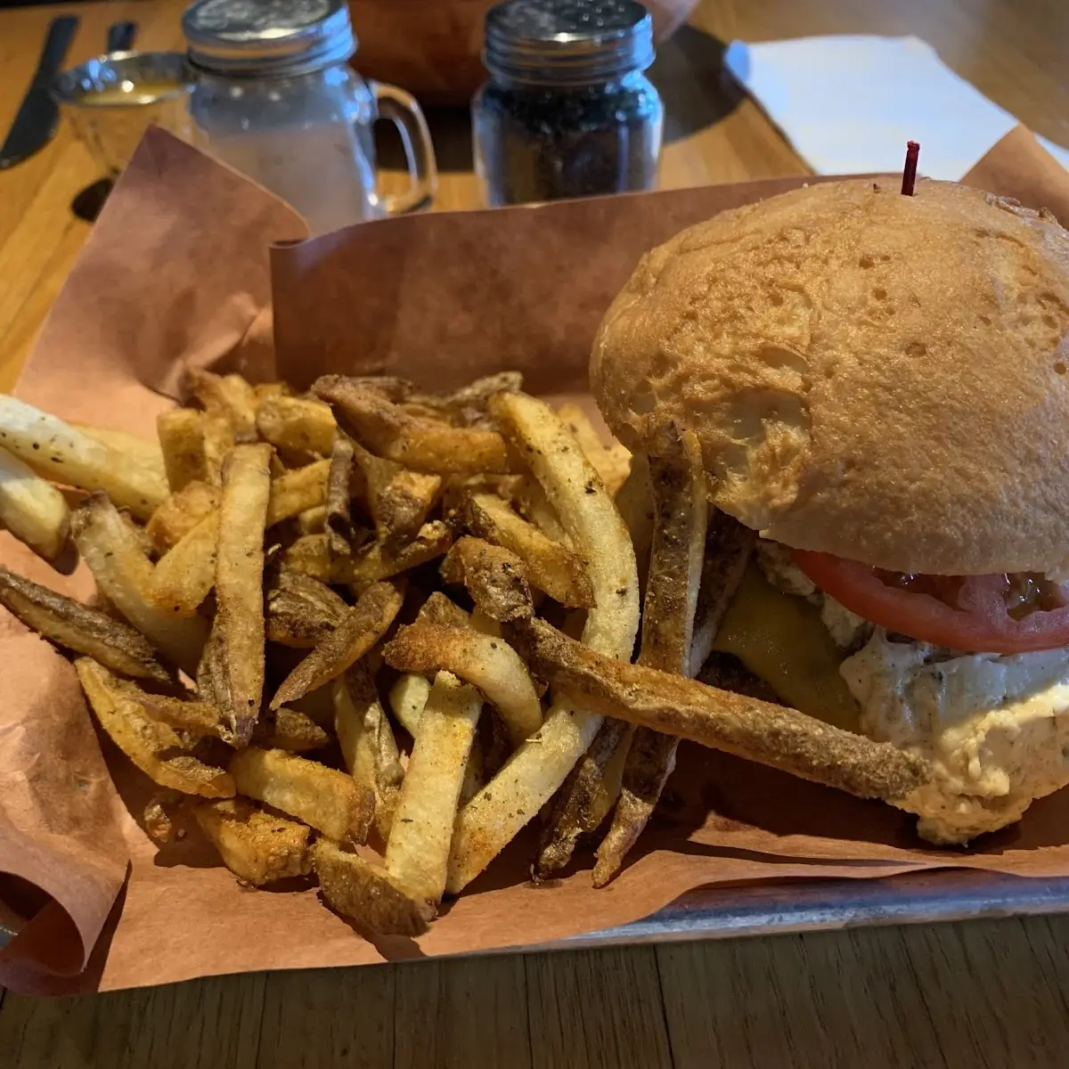 Smash Burger with Old Bay Fries