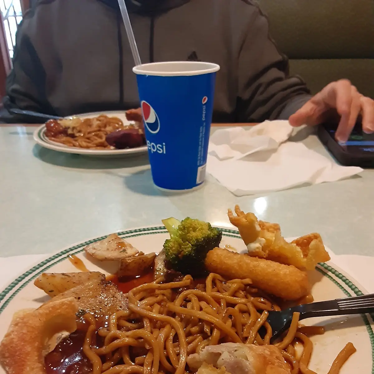 Lo Mein Egg Roll Beef and Broccoli