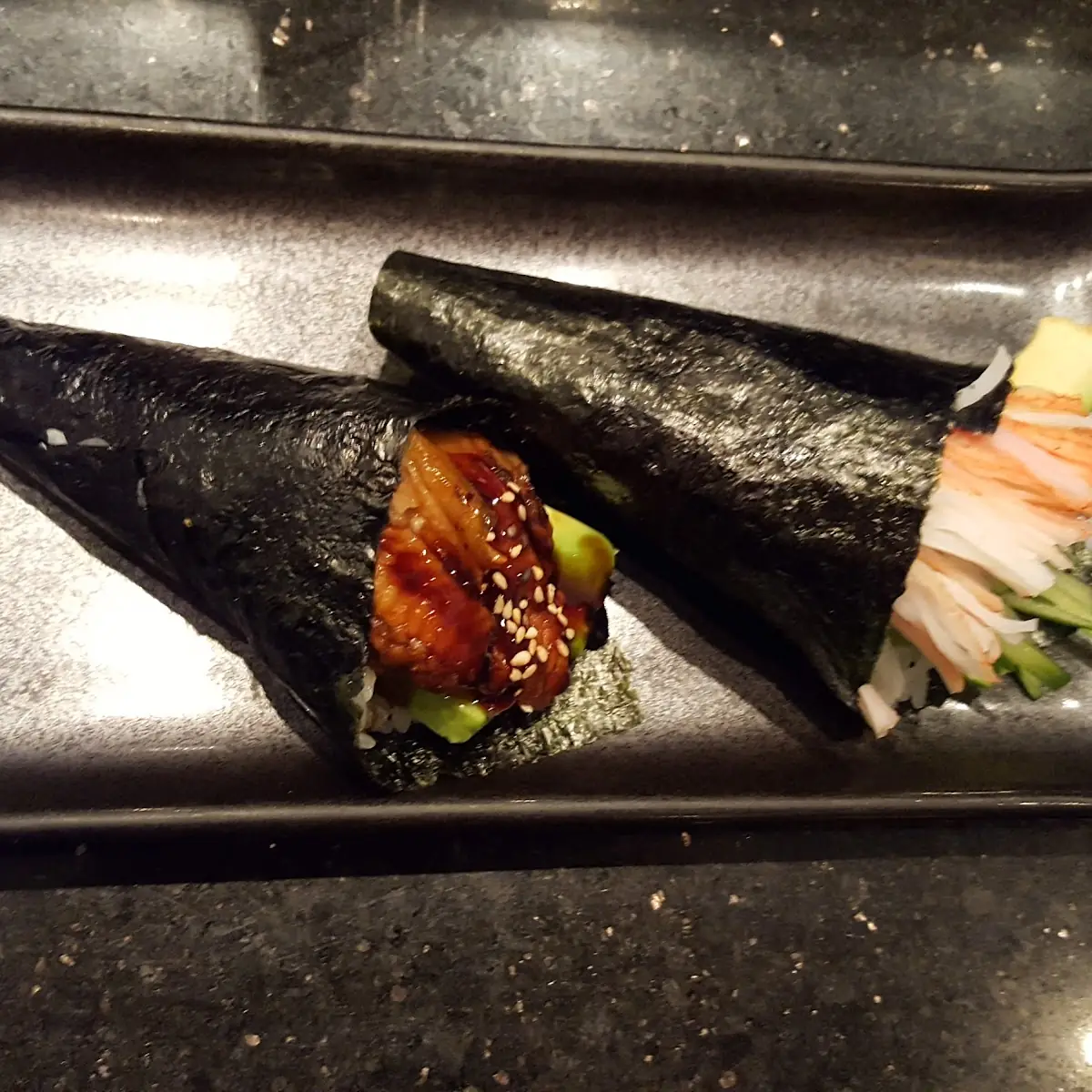 California Hand Roll & Eel Avocado Hand Roll