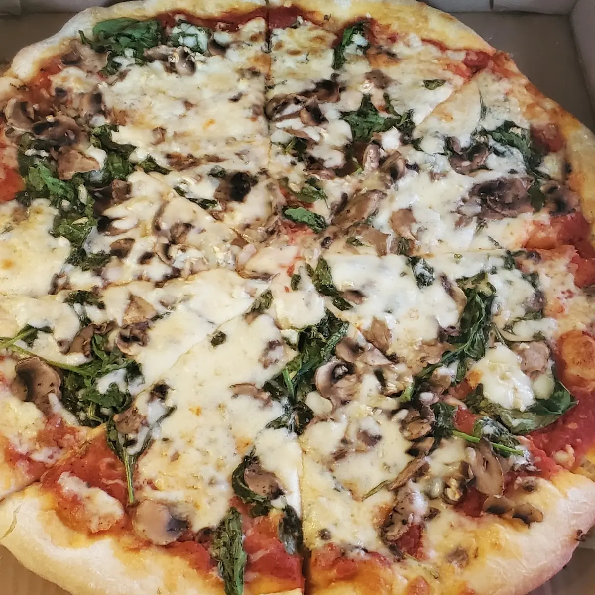 Spinach Mushroom Pizza