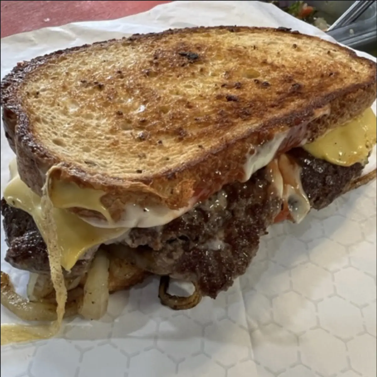 Patty Melt on Rye w Fries