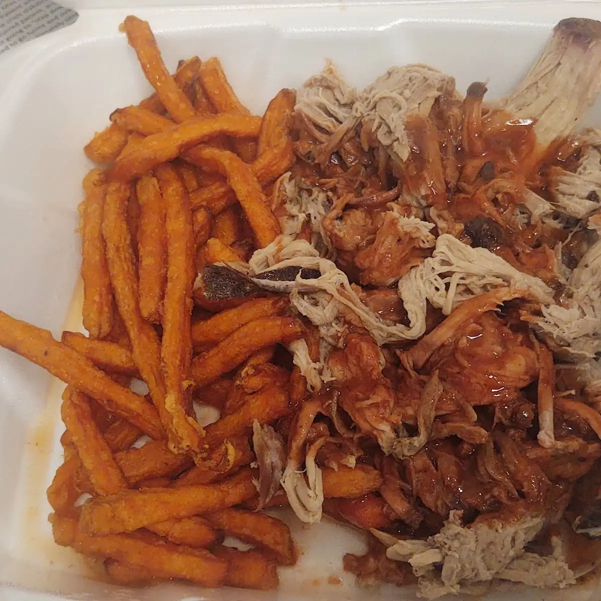 Pulled Pork and Sweet Potato Fries