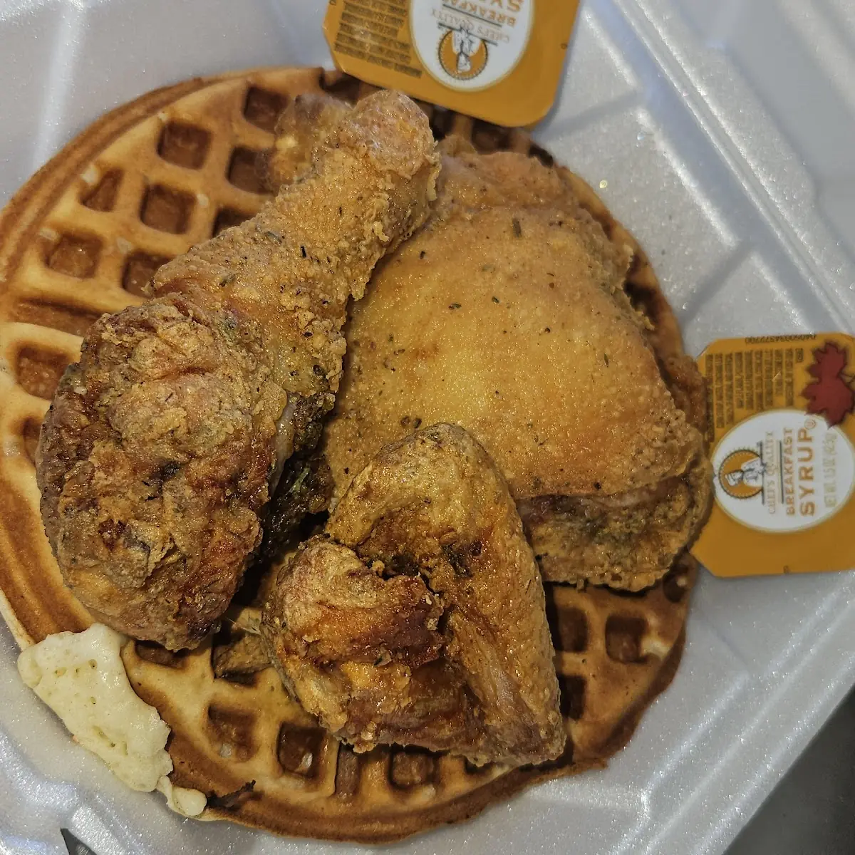 Chicken and Waffles Dinner Size