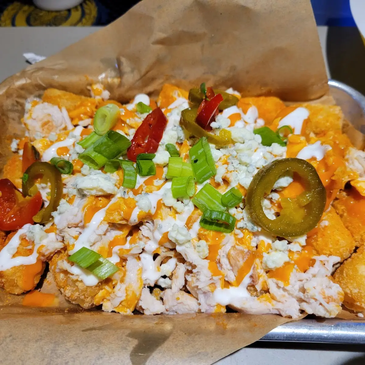 Buffalo Chicken Loaded Tater Tots