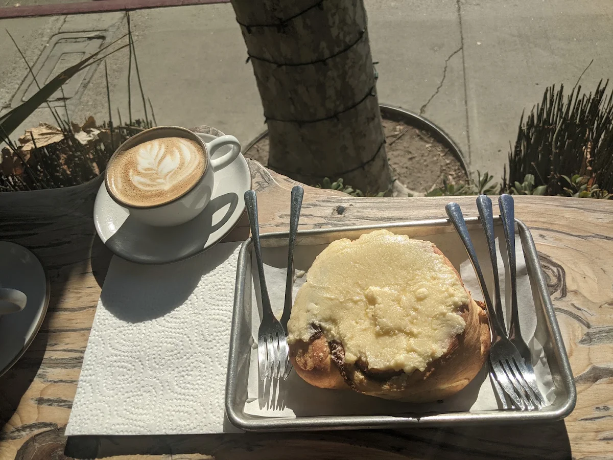 Cappuccino and Cinnamon Roll