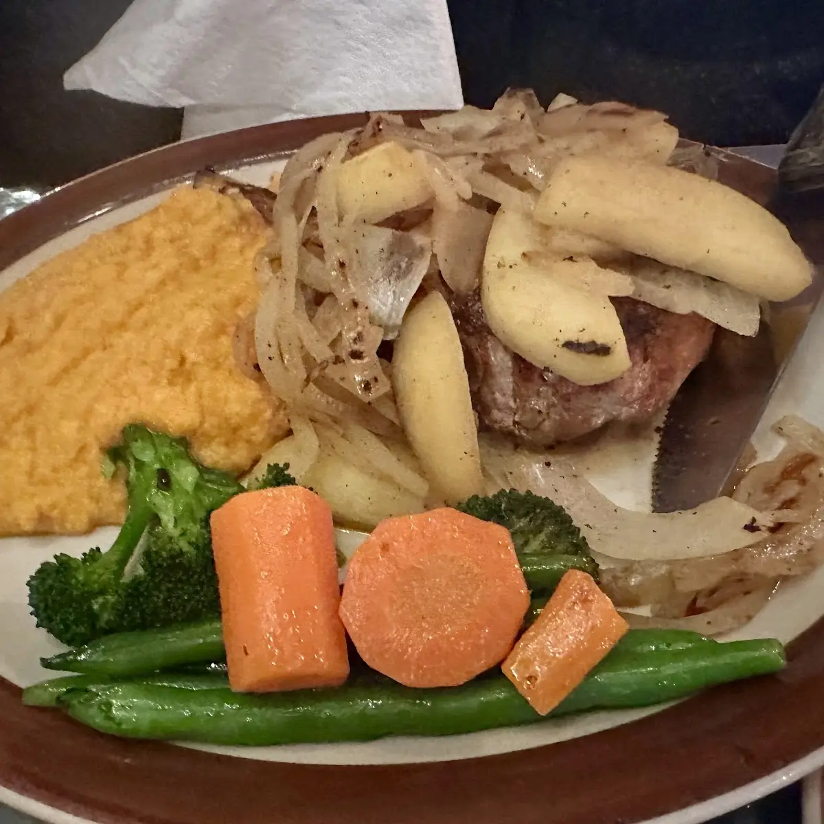 Pork Chop with Mashed Sweet Potatoes
