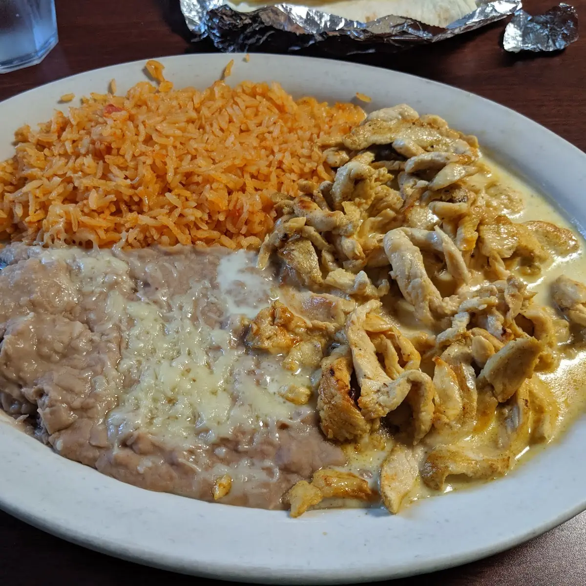Tamale Mexican Rice Refried Beans