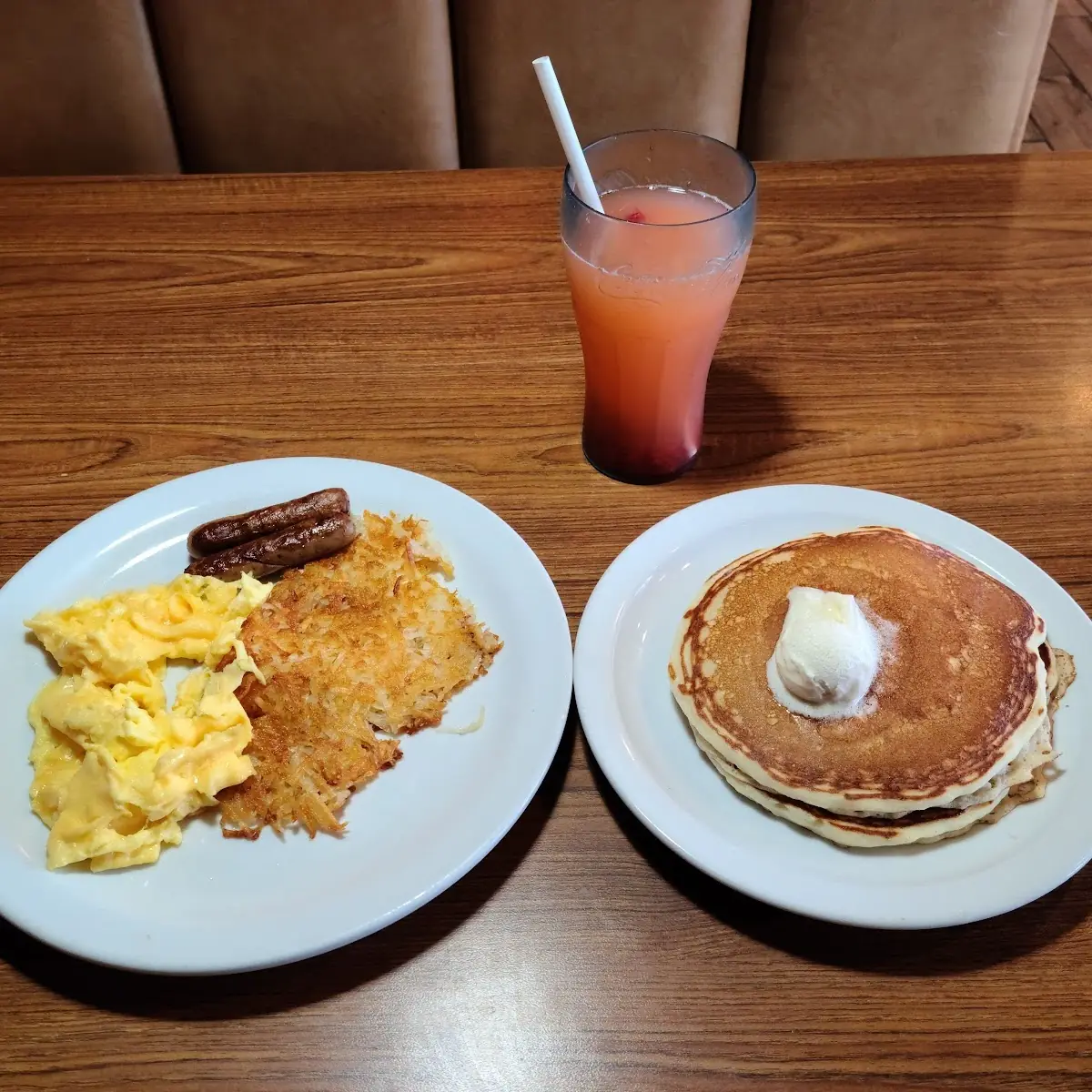 Scrambled Eggs Bacon Hashbrowns Pancakes
