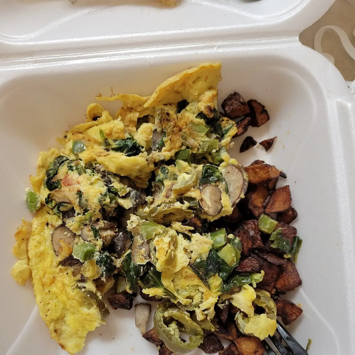 Veggie Omelette with Fried Potatoes