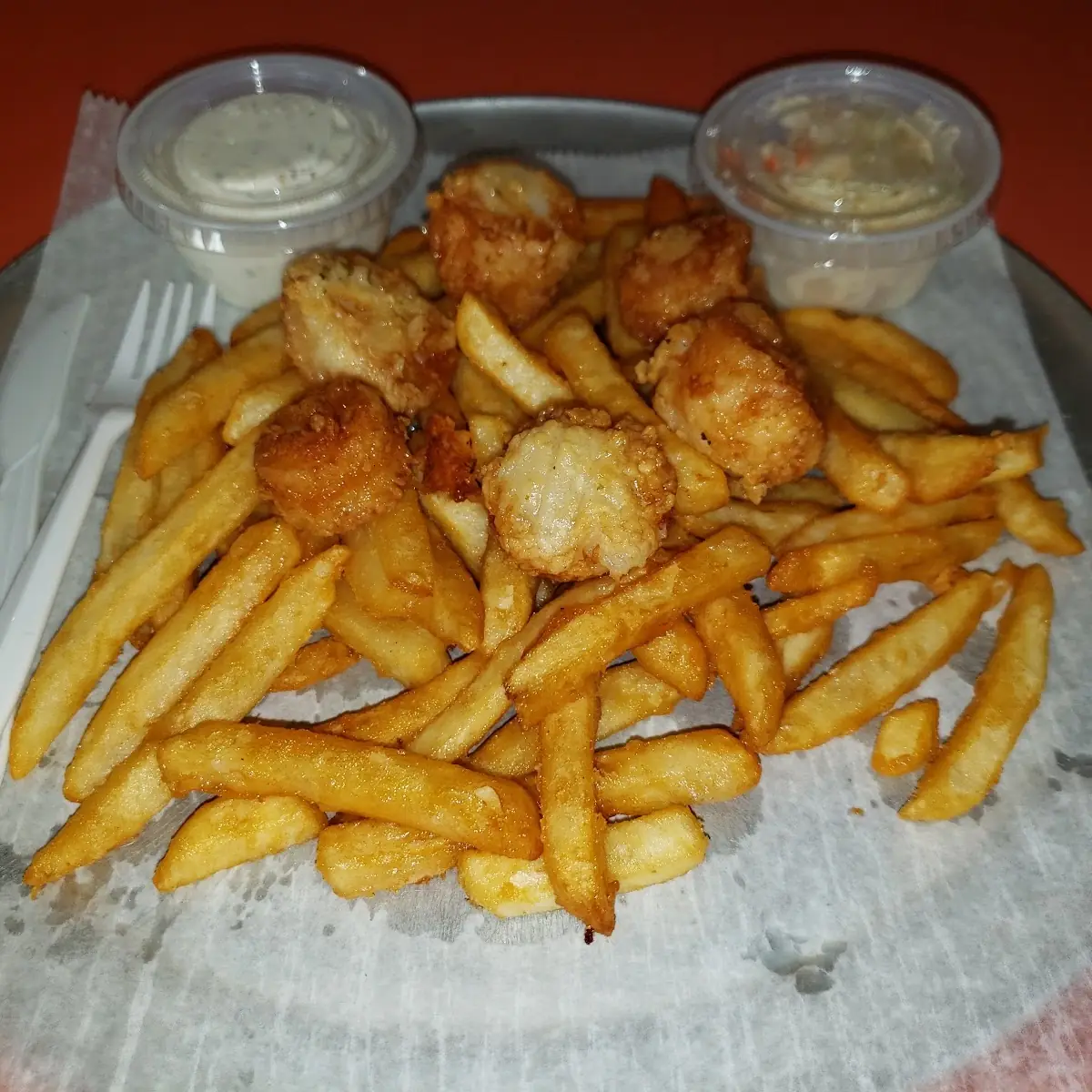 Captain's Plate Shrimp Scallops & Haddock