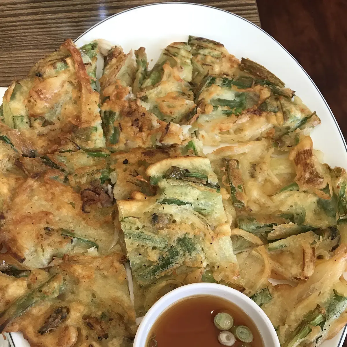 Savory Seafood Pancake with Dipping Sauce