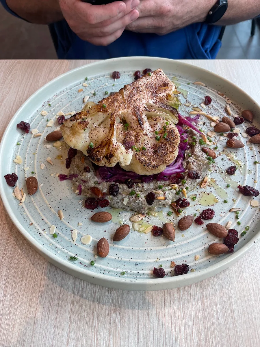 Roasted Cauliflower with Hummus