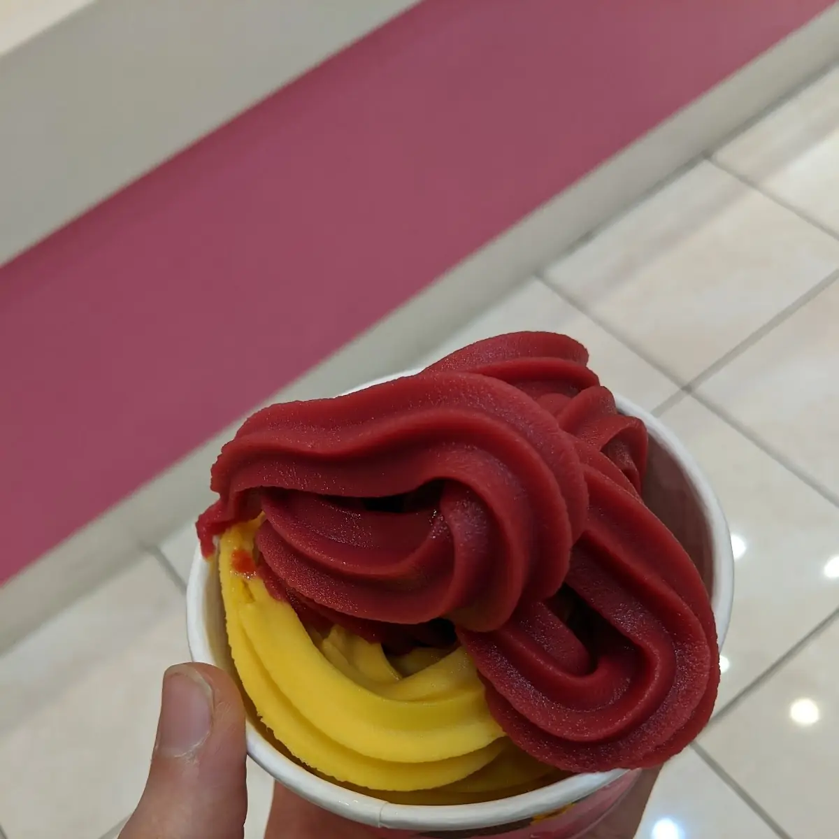 Raspberry Pomegranate and Mango Soft Serve