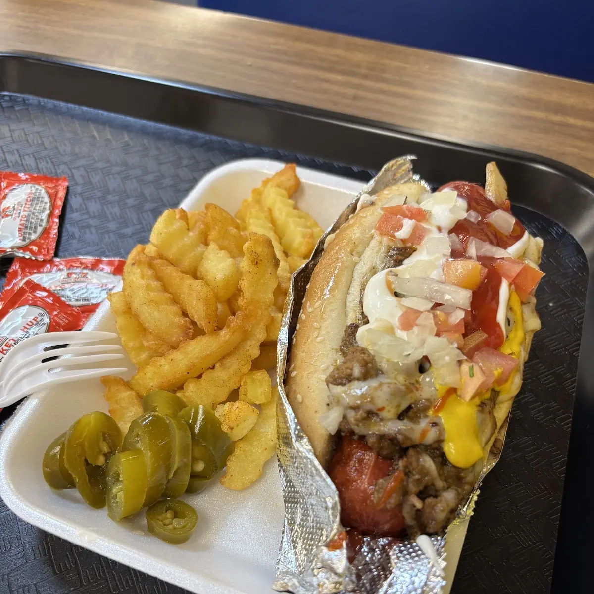 Bistec Hot Dog and Fries