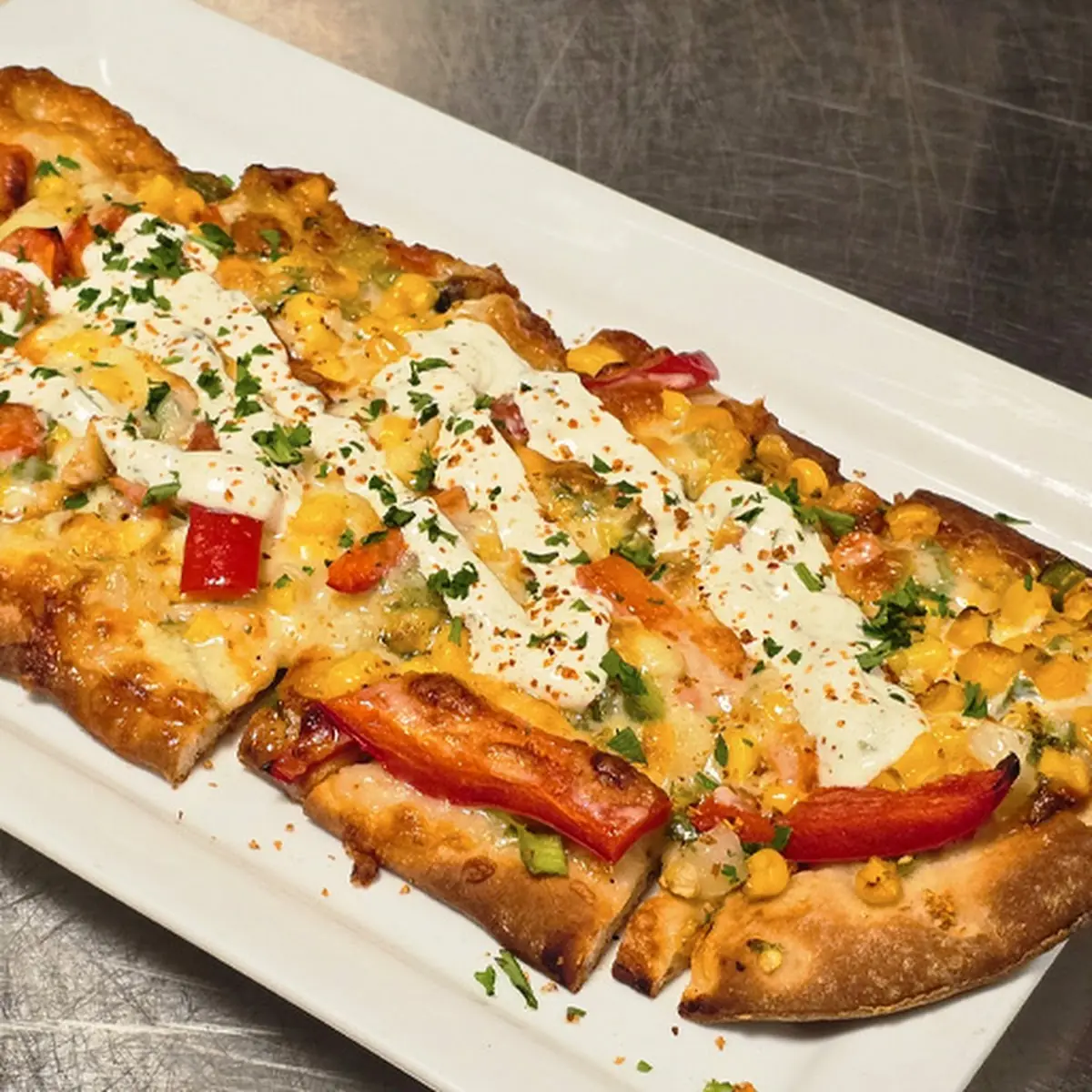Buffalo Chicken Ranch Flatbread
