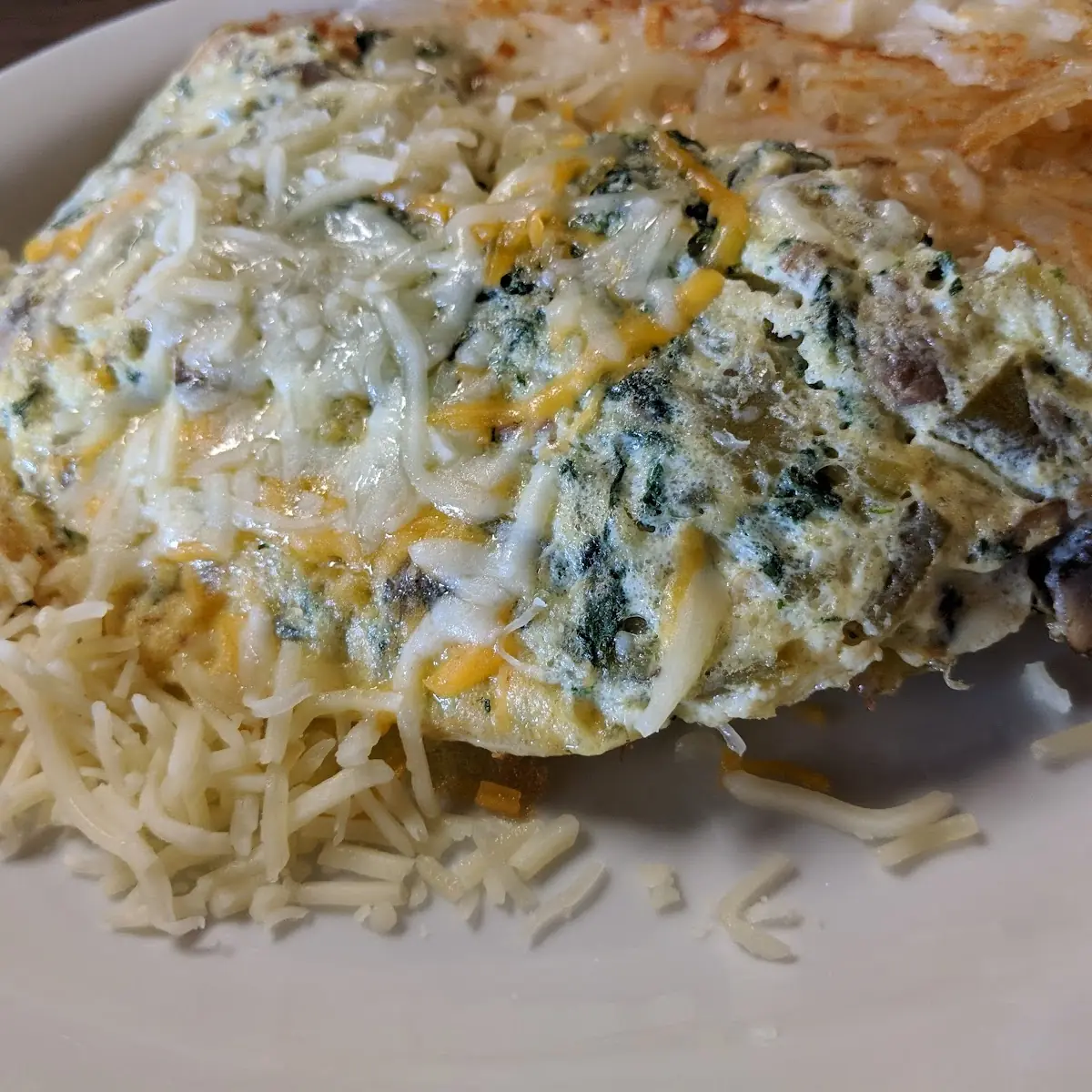Spinach Mushroom Cheese Omelette