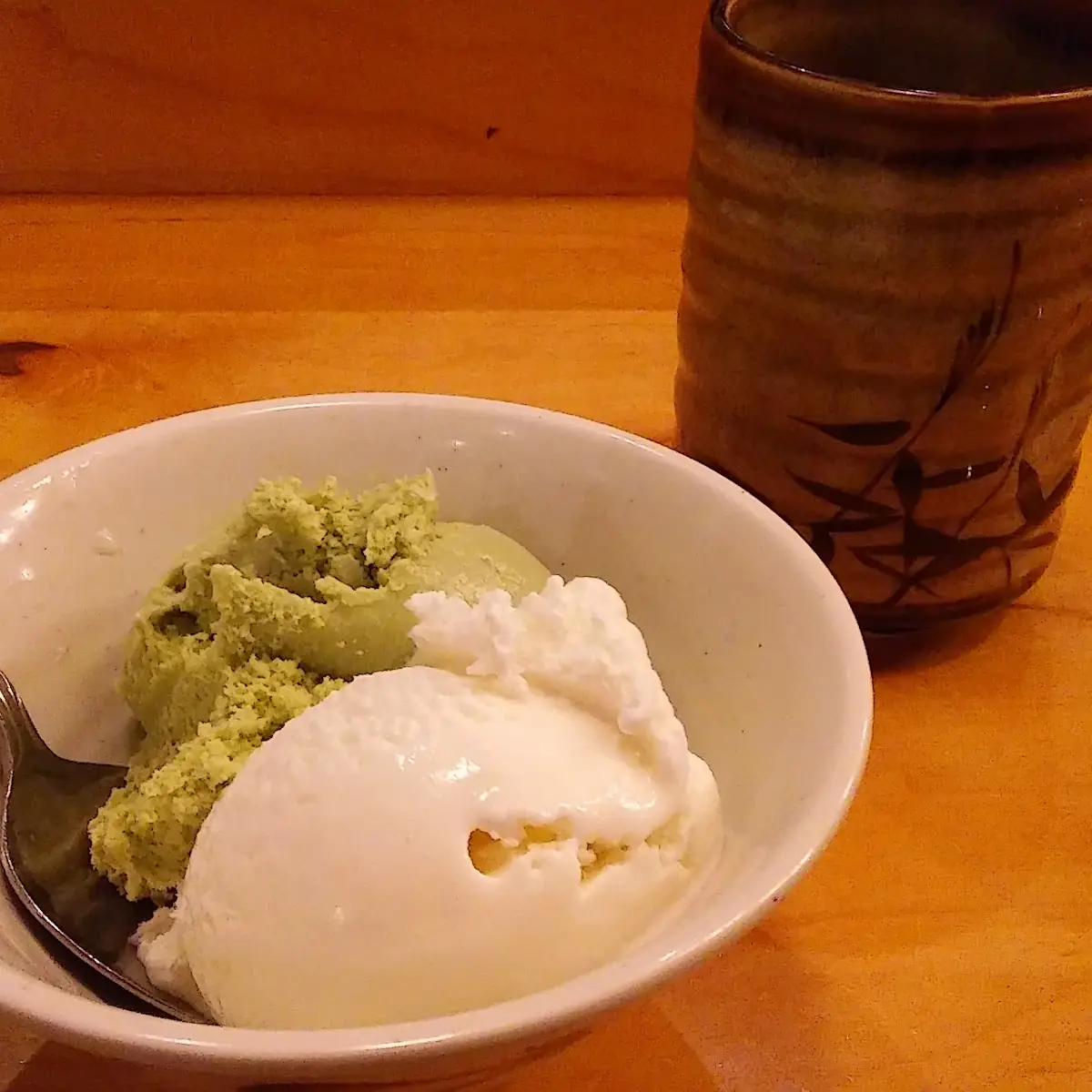 Green Tea and Vanilla Ice Cream