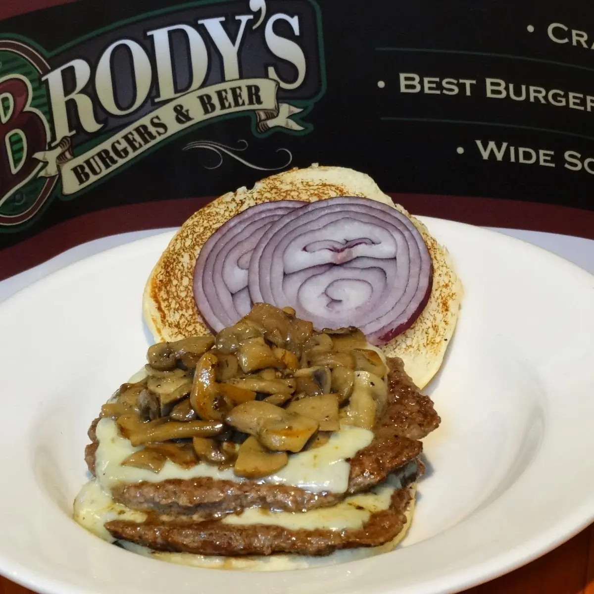 Double Mushroom Swiss Burger