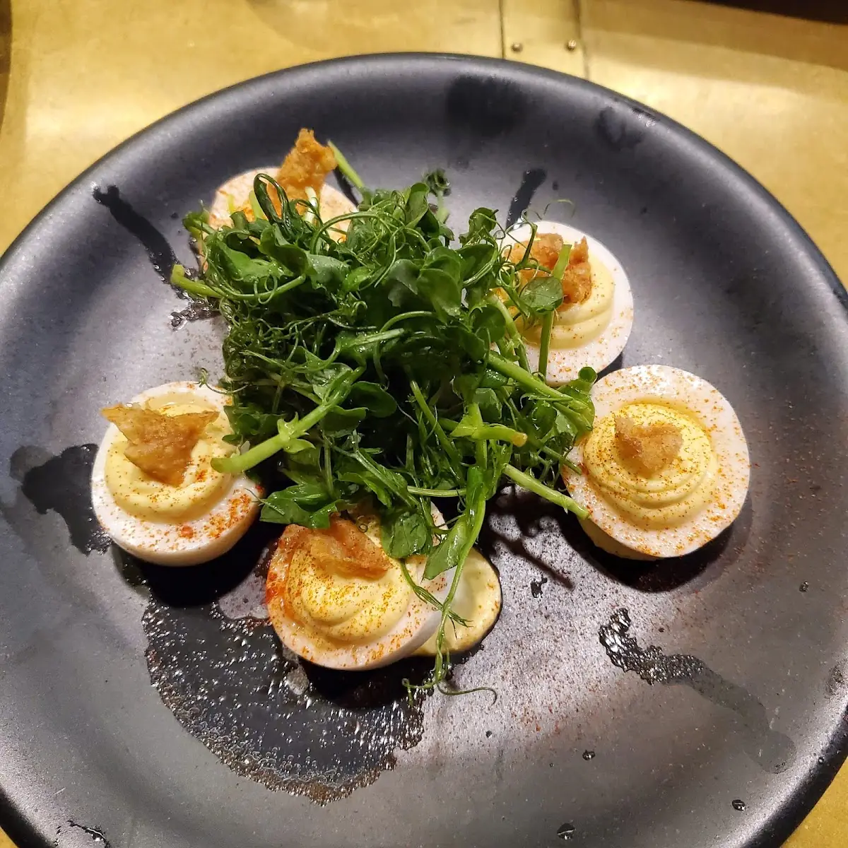 Nashville Hot Oyster Deviled Eggs
