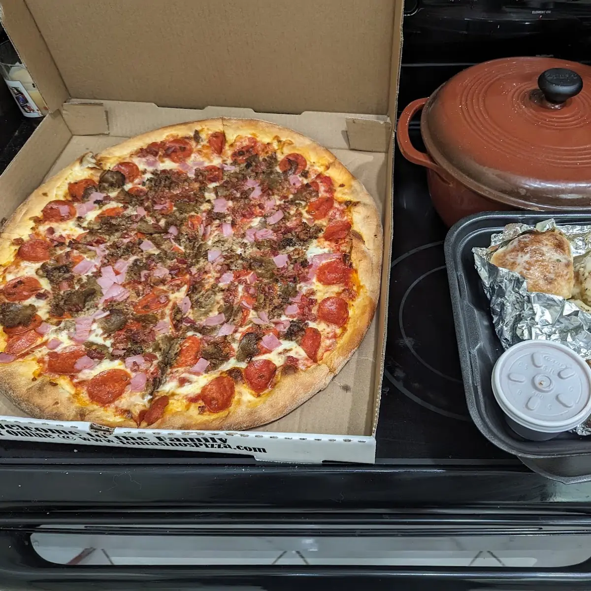 Garlic Knots Meat Lovers Pizza