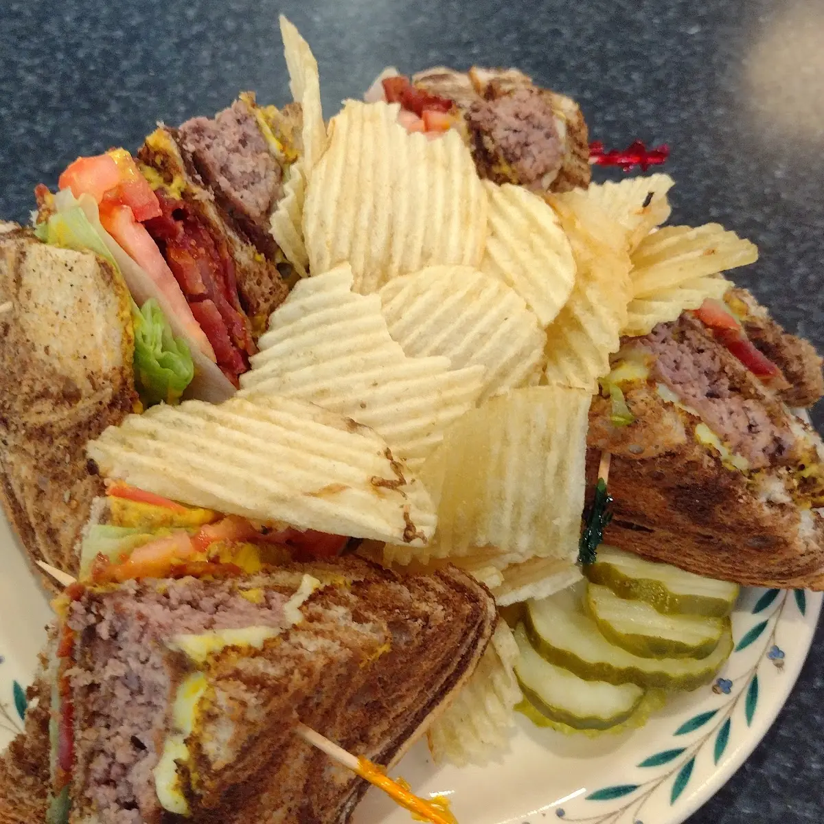 Cheeseburger Club Sandwich