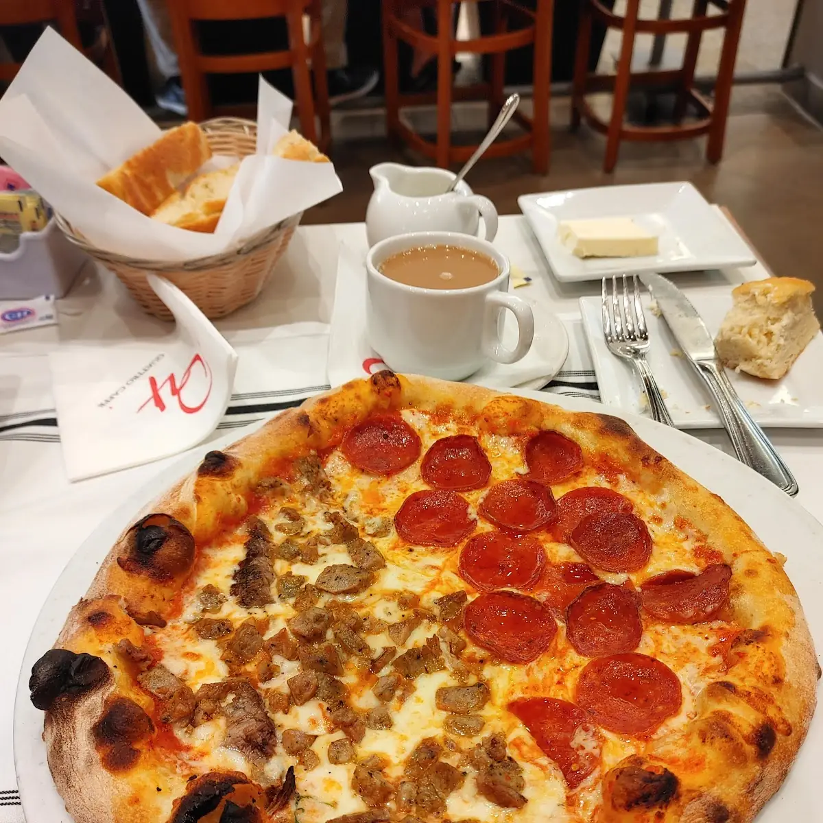 Cheese Pizza with Pepperoni Pizza