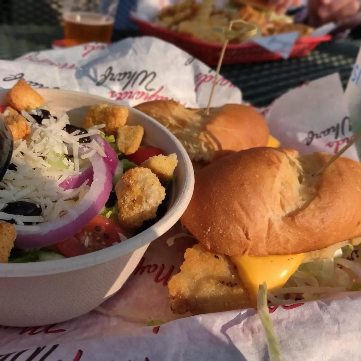 Walleye Sandwich w a Side Salad