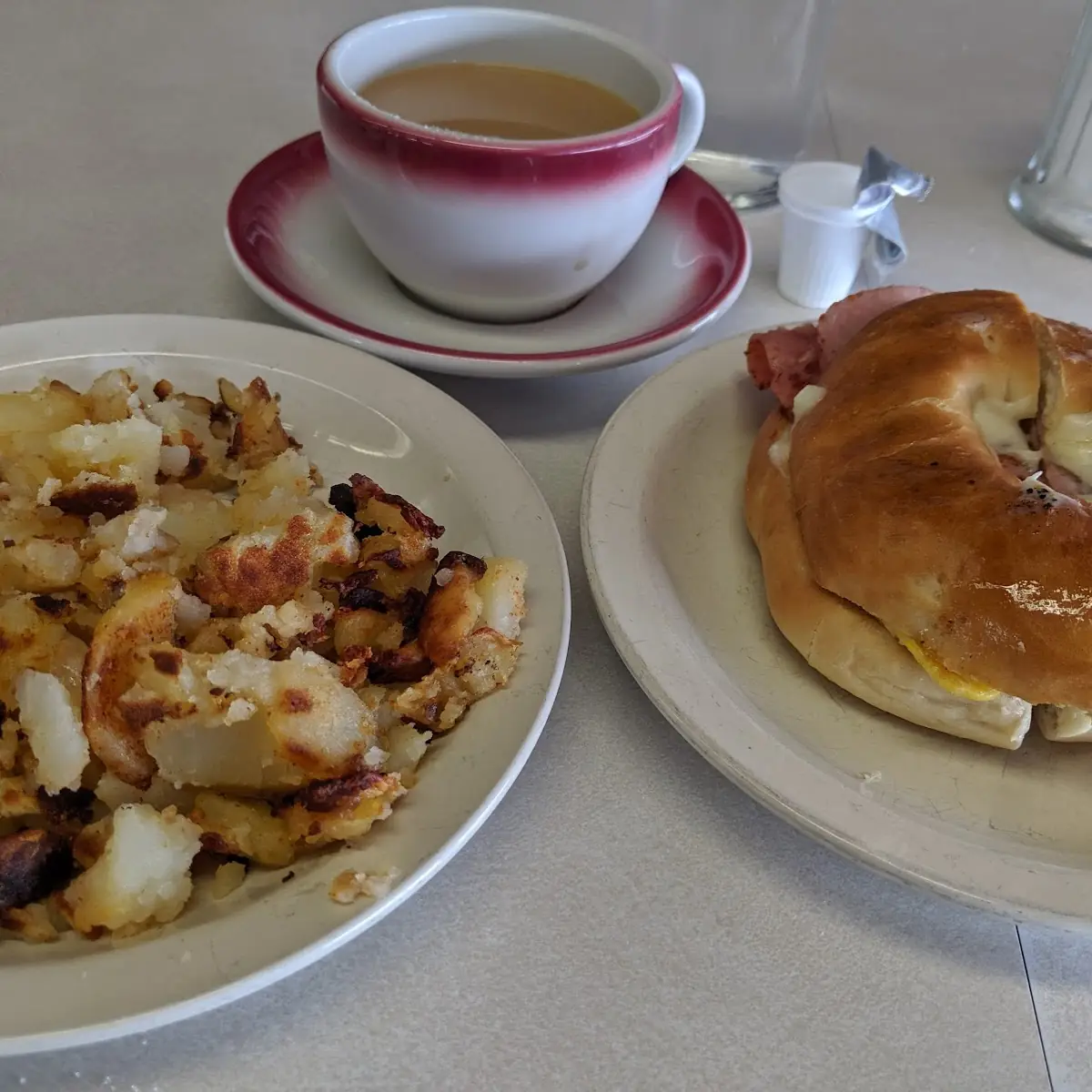 Ham Egg and Cheese Bagel