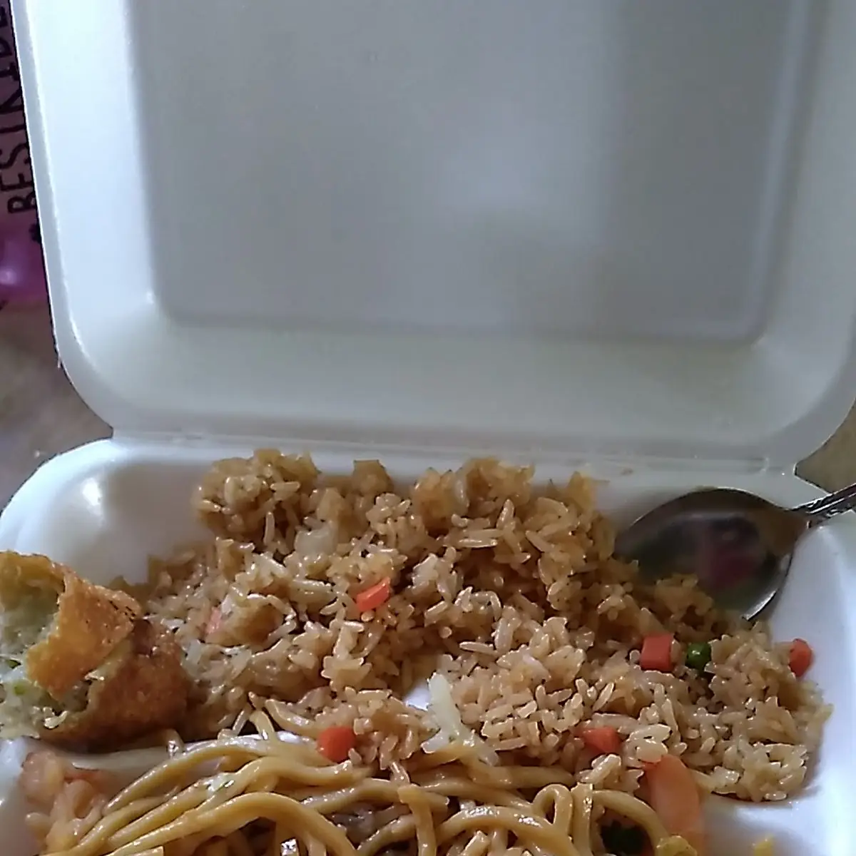 Shrimp Lo Meinwith Rice and Spring Roll