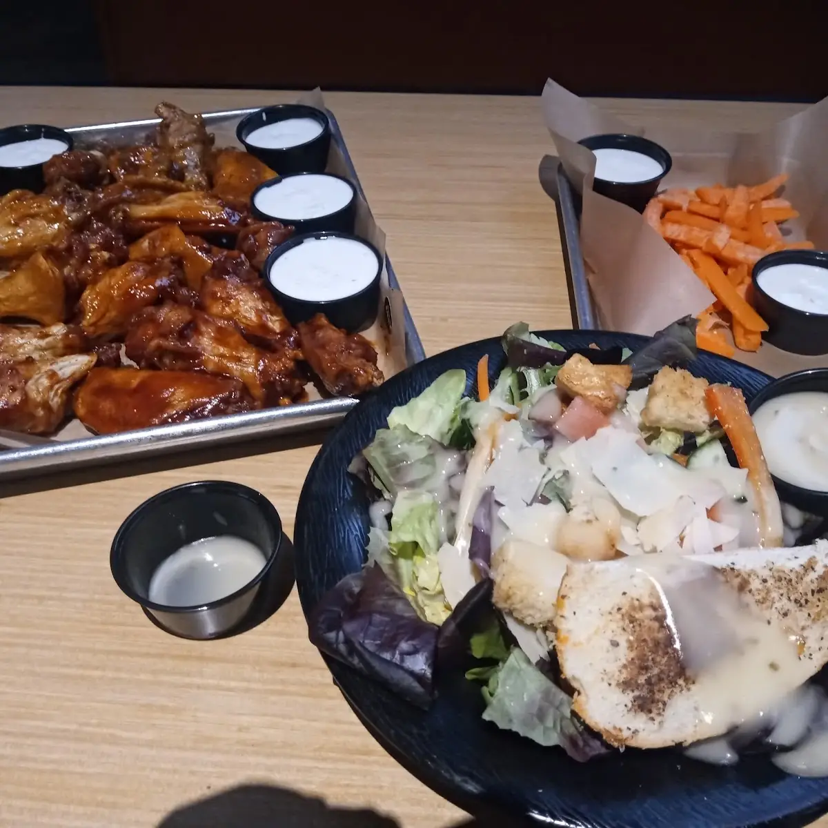 Sweet BBQ Wings and a House Salad