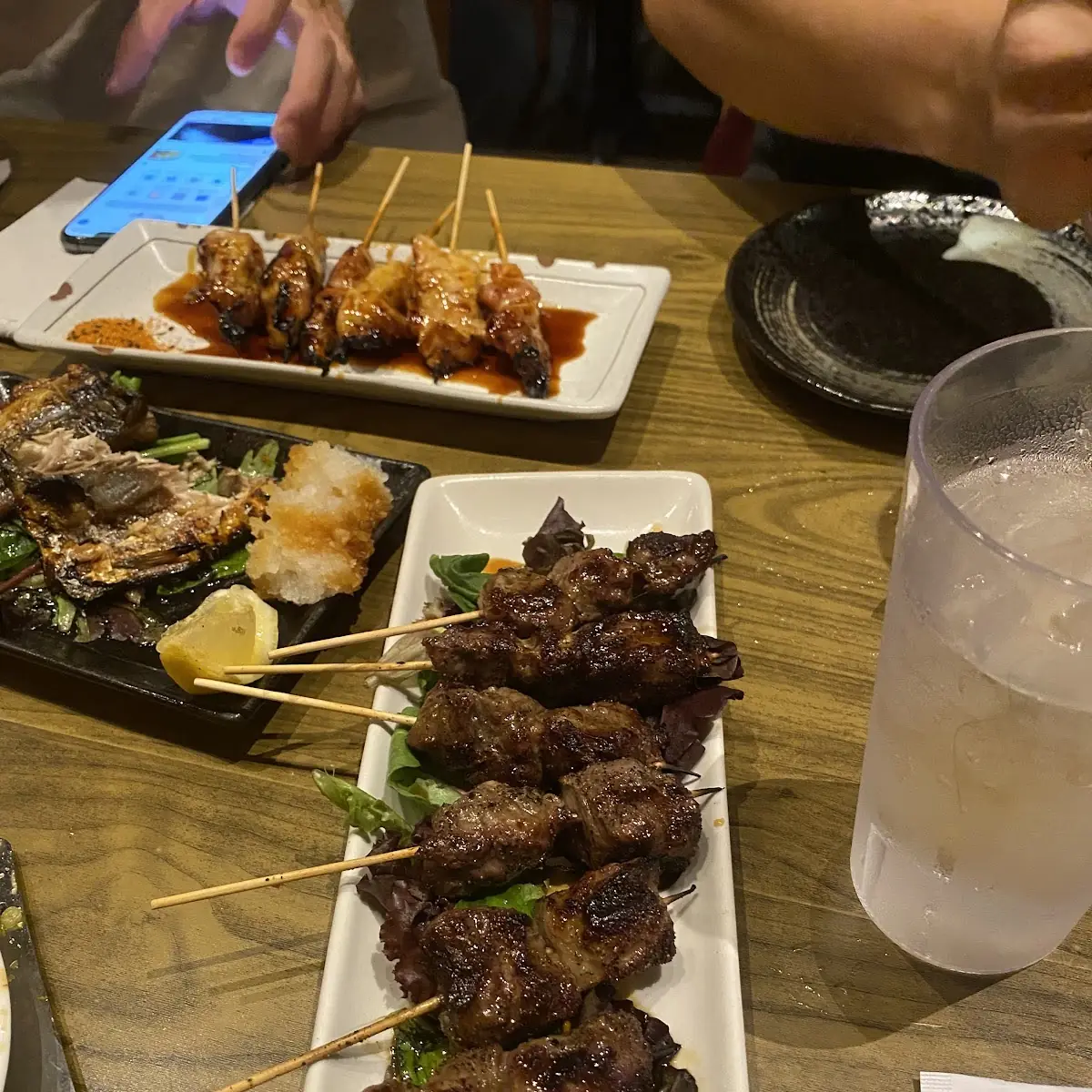 Grilled Yellowtail Collar Beef Skewer
