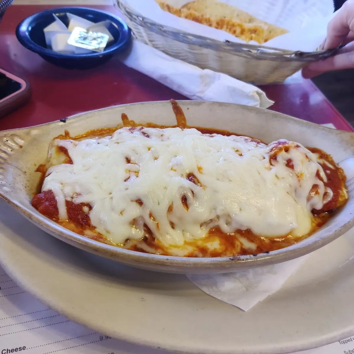 Eggplant Parmesan with a Side of Spaghetti