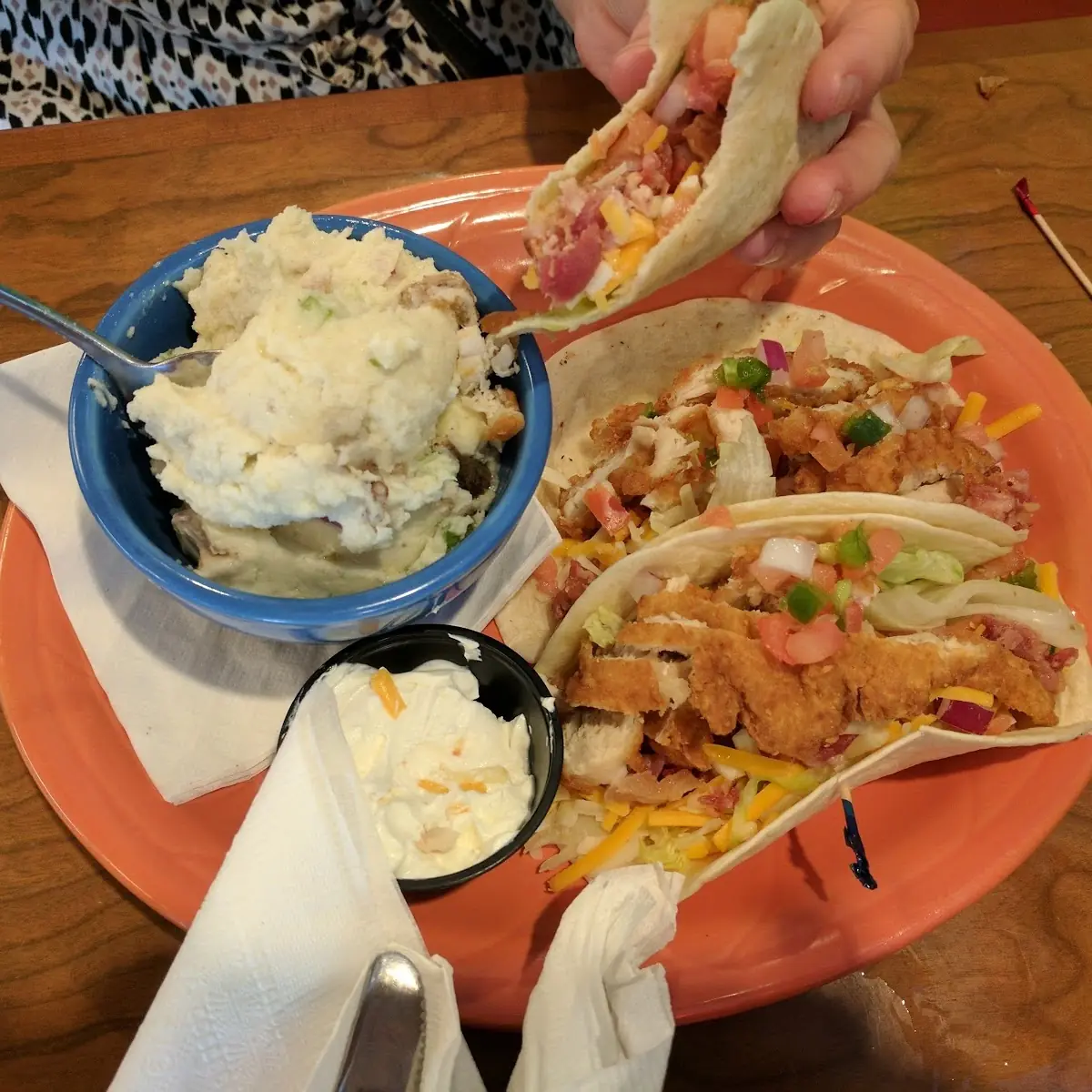 Fried Chicken Tacos with Potato Salad