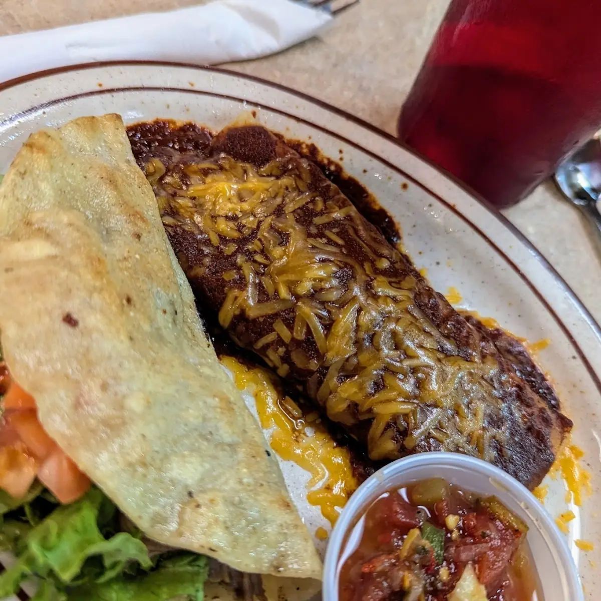 Cheese Enchilada& Beef Taco