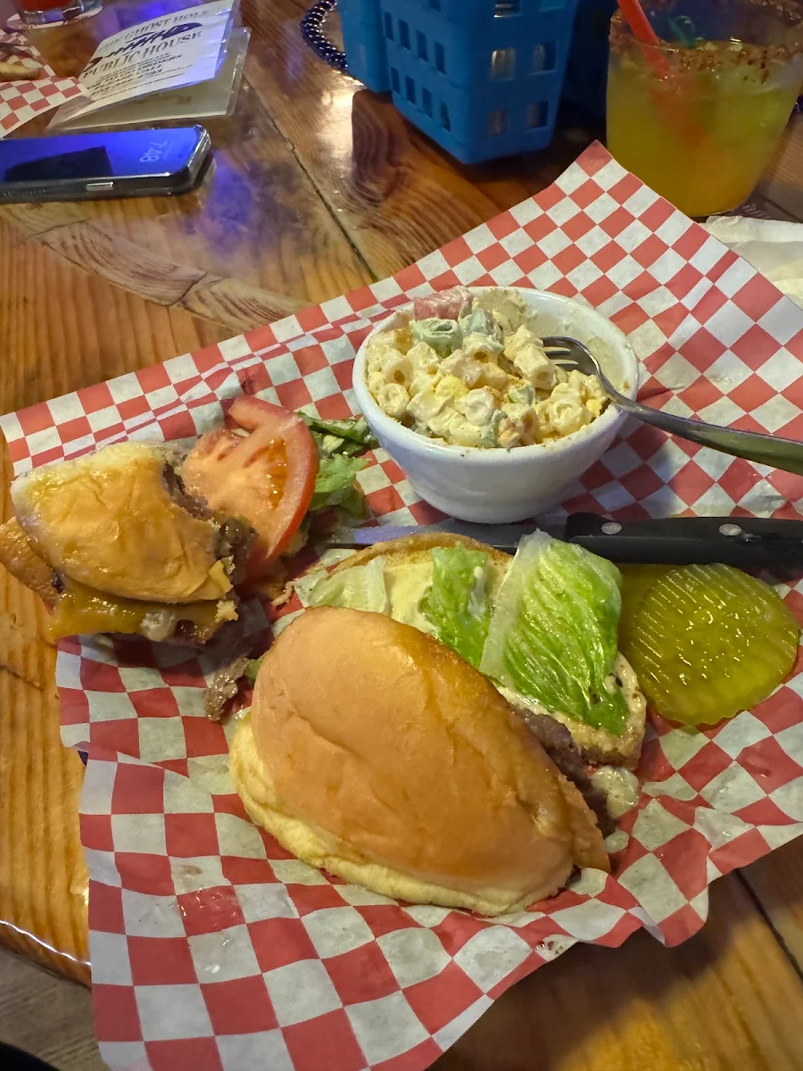 Bacon Cheeseburger and Macaroni Salad