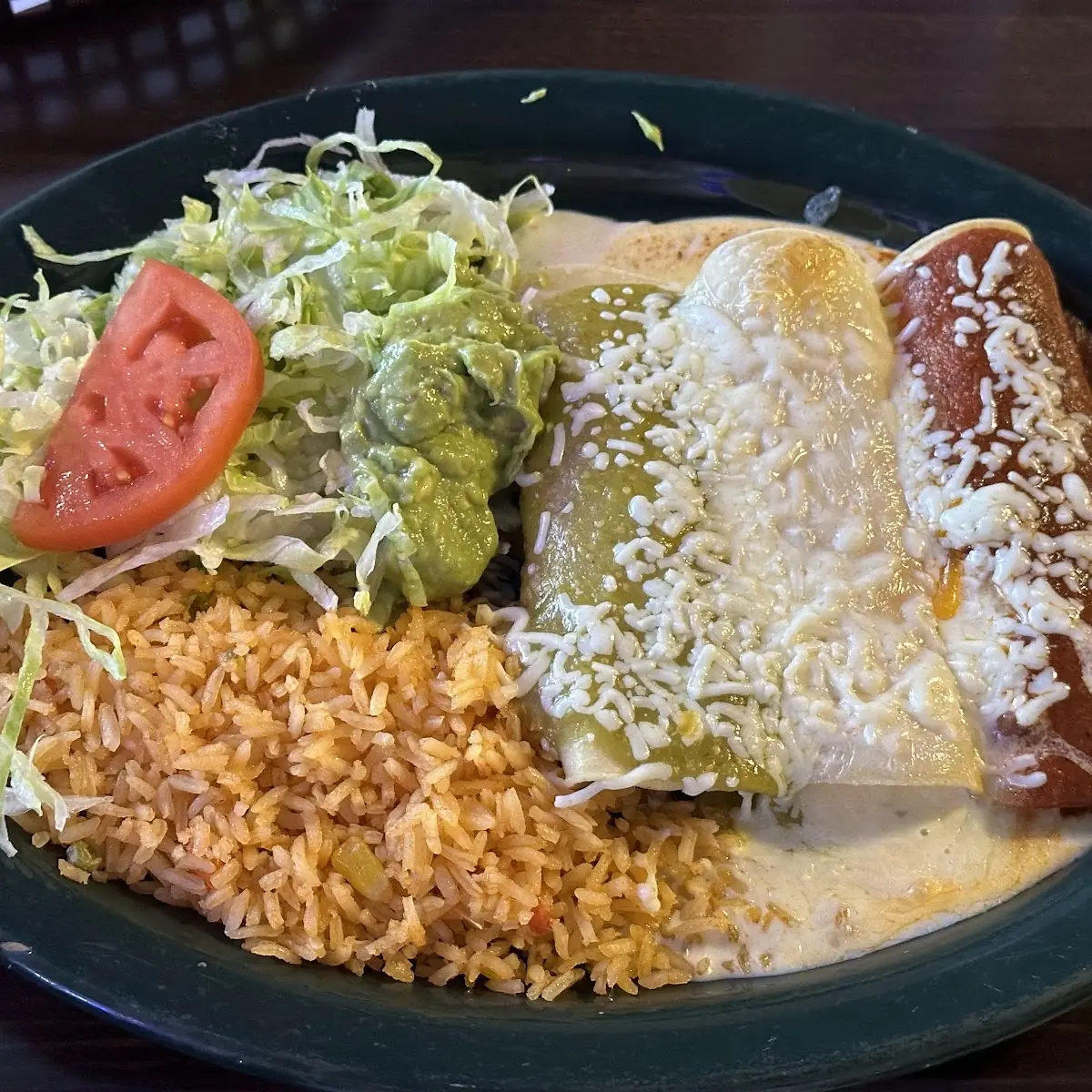 Bean Burrito Cheese Enchilada & Tostada with Beans