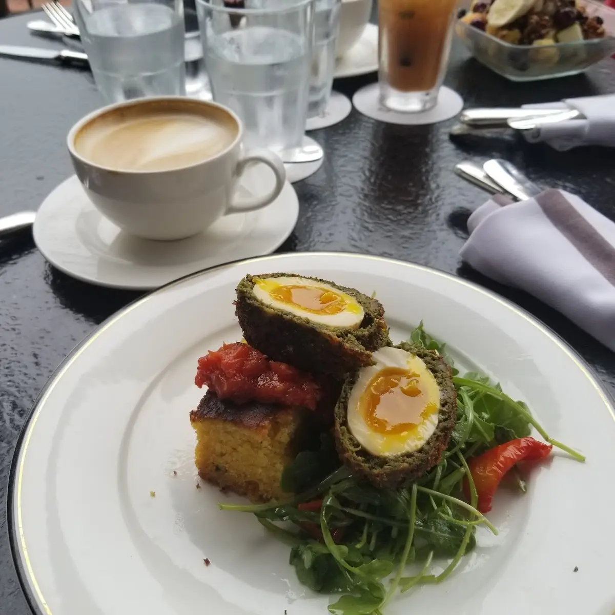 Chorizo Scotch Egg with Green Chile Cornbread
