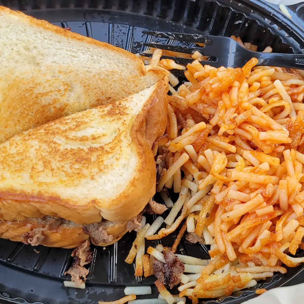 Bacon Cheese Steak with Hashbrowns