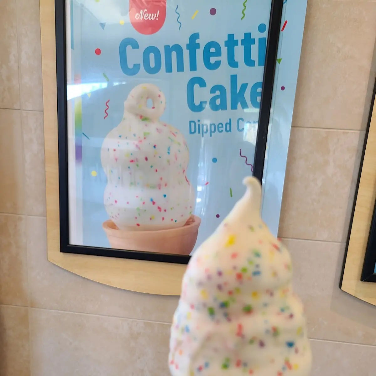Confetti Cake Dipped Cone