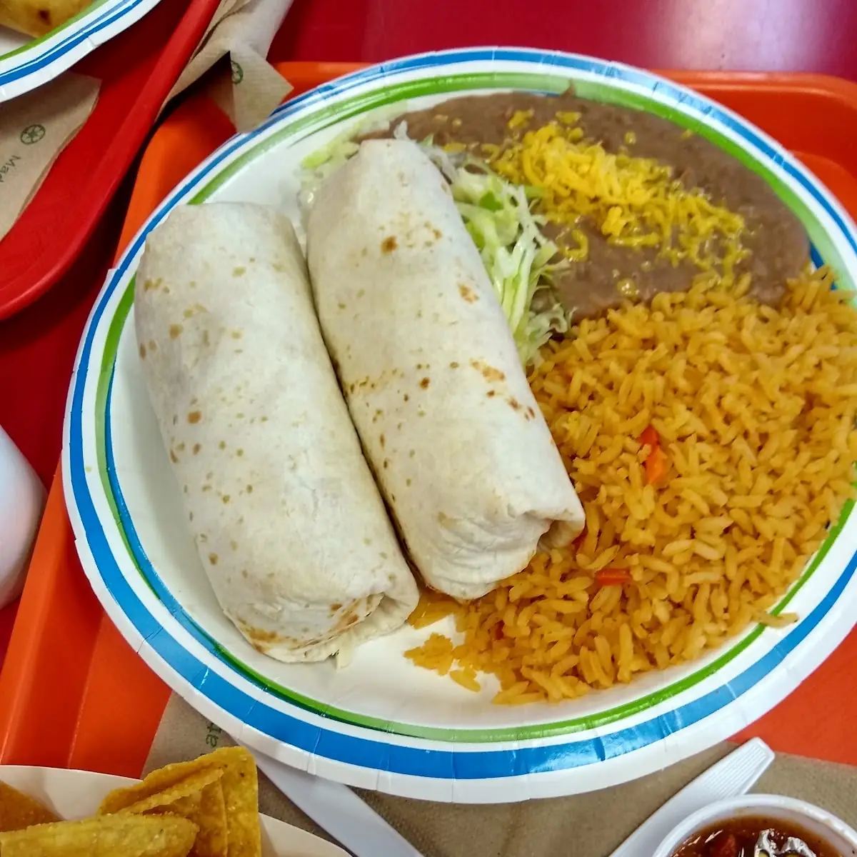 Chicken Burrito Combo Plate