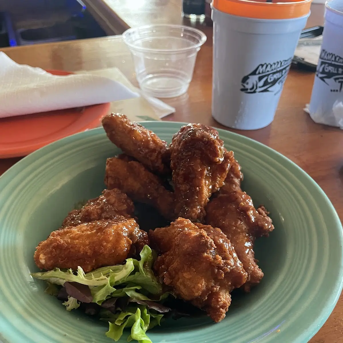 Glazed Chicken Wings with Dip