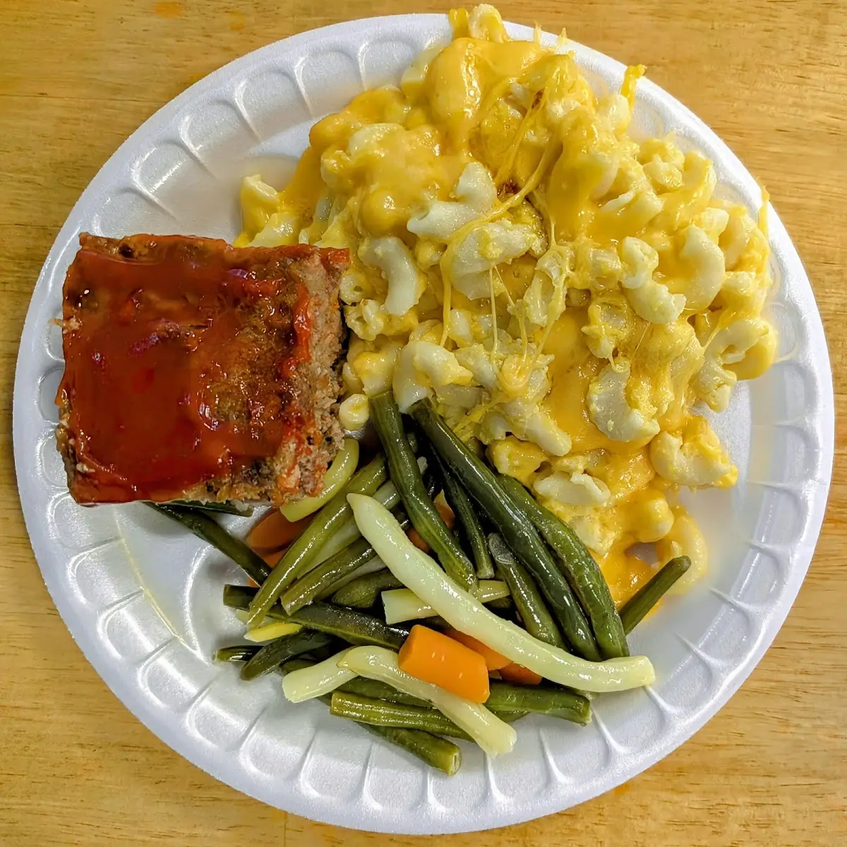 Beans and Mac and Cheese