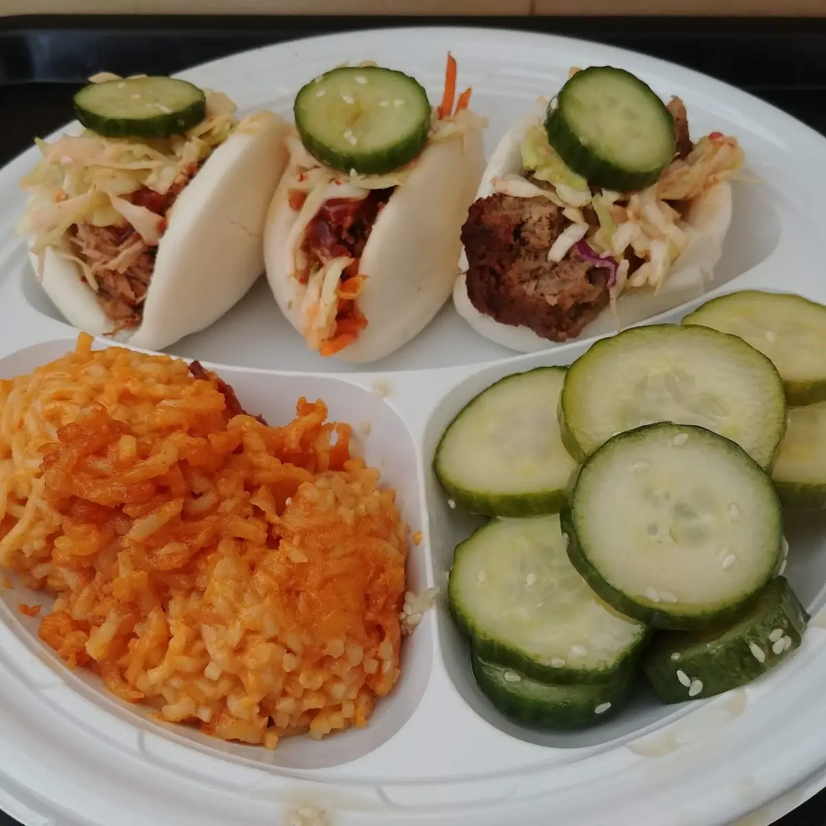 Pulled Pork Korean BBQ Meatloaf and Veggie Steamed Buns
