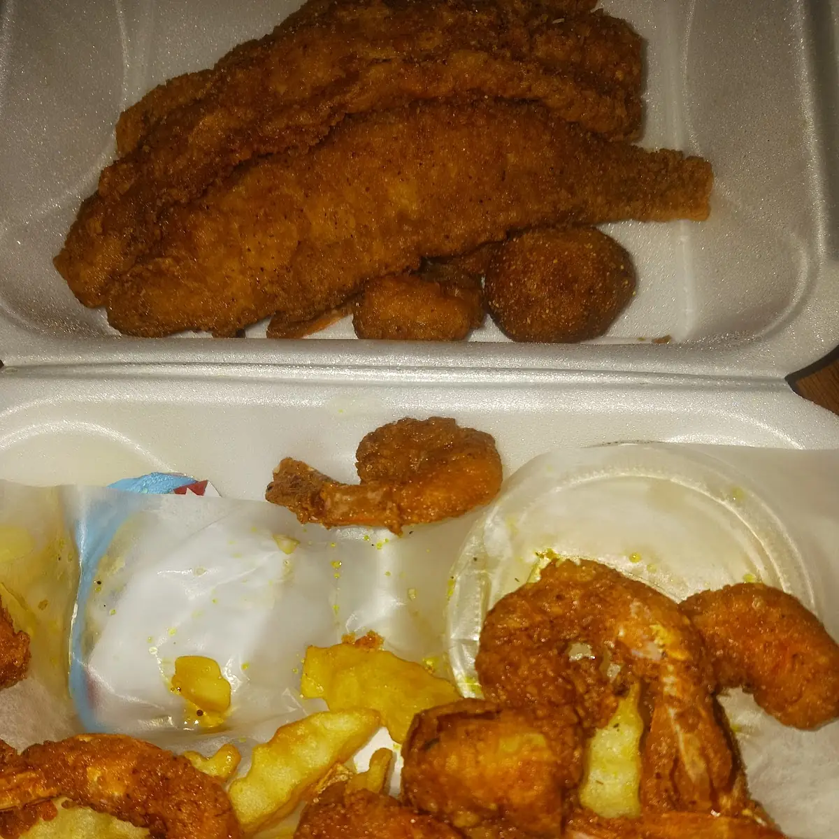 2 PC Fish 10 PC Shrimp Fried Rice