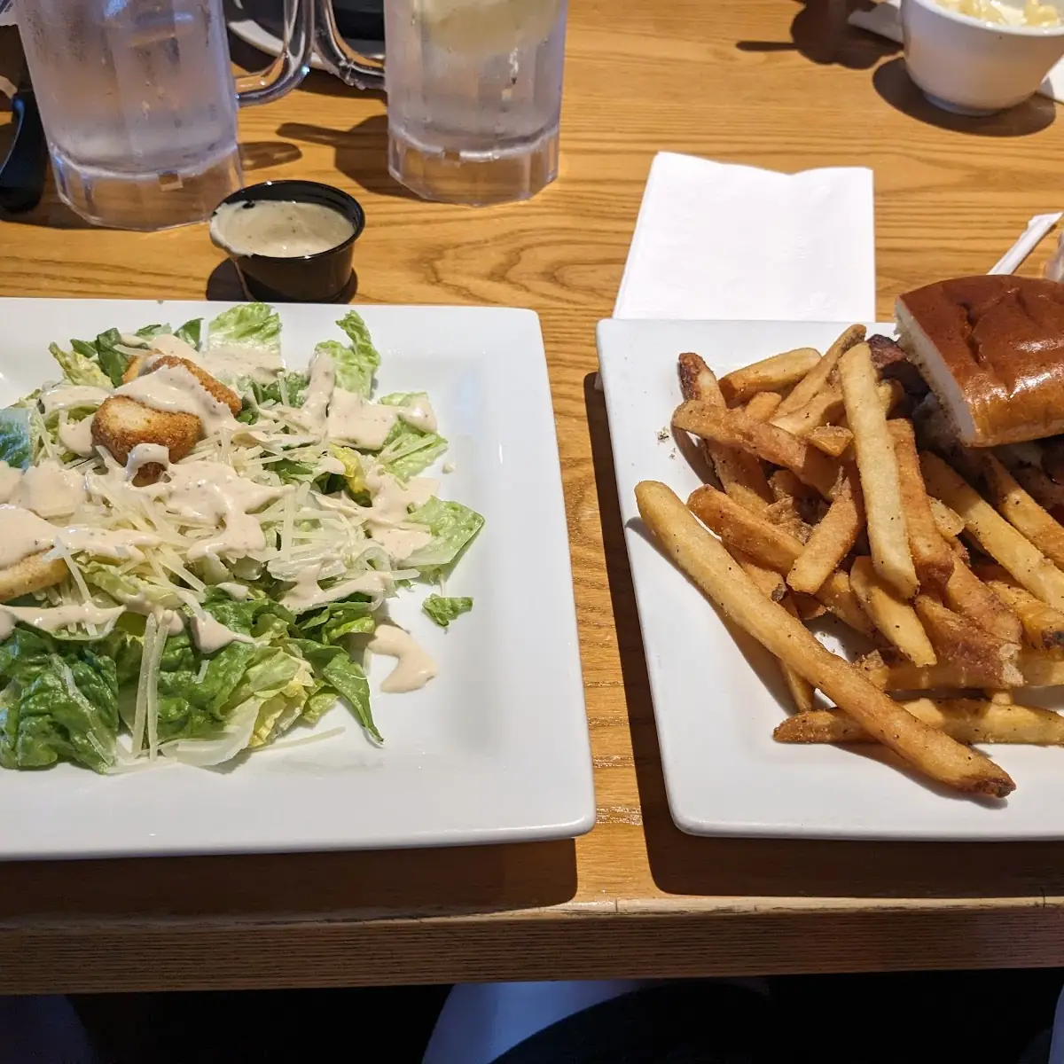 Chicken Bacon Avocado Burger w Caesar Side Salad