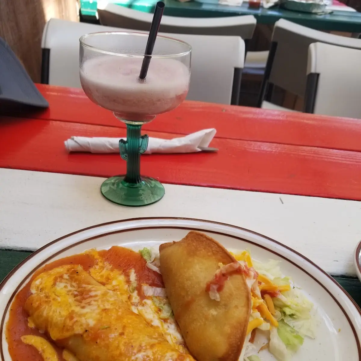 Chicken Enchilada and Crispy Shredded Beef Taco